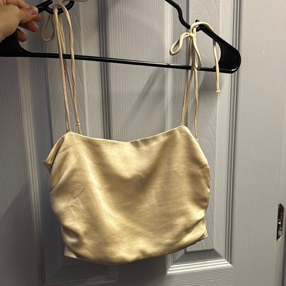 ZARA Satin Golen Top